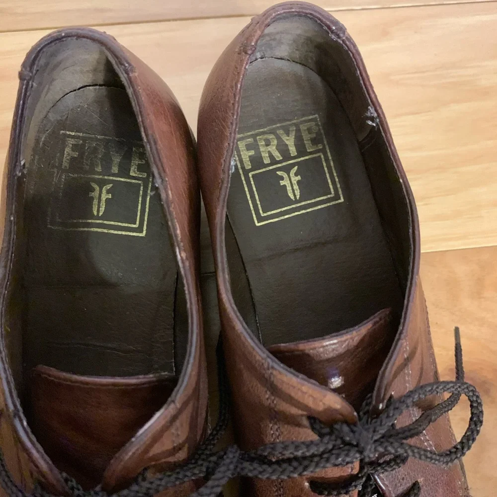 Frye Women's Brown Leather Lace-Up Oxfords